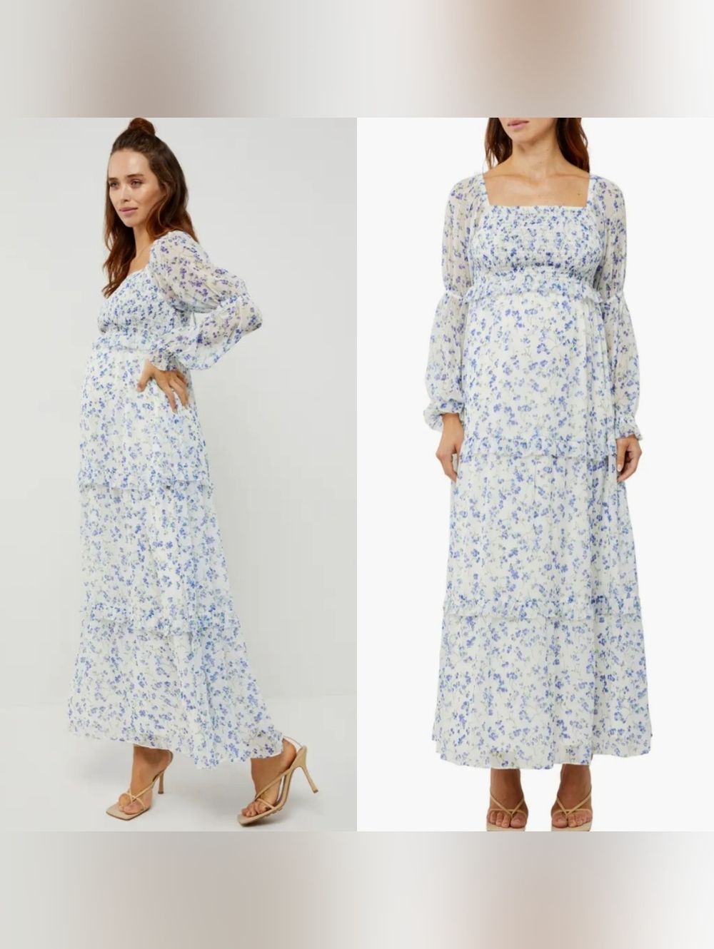 A Pea In A Pod Smocked Floral Maternity Dress
